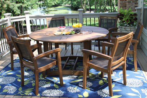 Large Round Eucalyptus Wood 63" Lazy Susan Dining Table intended for Mastering the Art of Round Dining Tables with Lazy Susans